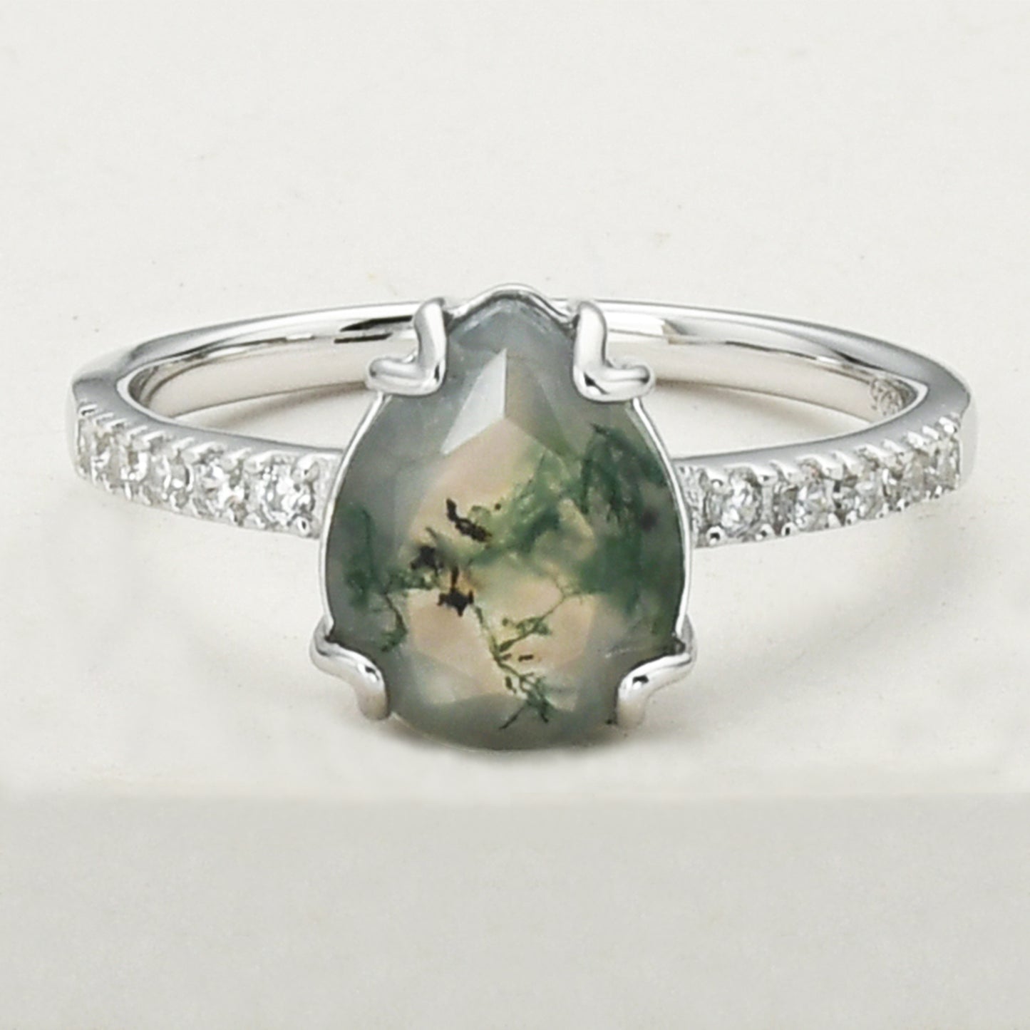 Natural Moss Agate Ring