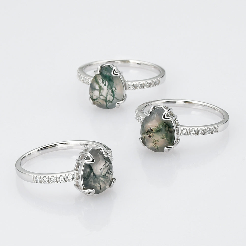 Natural Moss Agate Ring